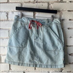 Light Wash Denim Mini Skirt with Contrast Tie BUM equipment MISSY 12